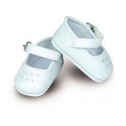 Remise 🎁 PETIT COLLIN Accessoires Pour Poupées Minouche 34 Cm : Chaussures Ballerines à Bride Coloris Blanc 🔥