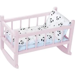 De gros 🔥 PETIT COLLIN Lit Bercelonnette En Bois Laqué Rose Panda (40 Cm) 🛒