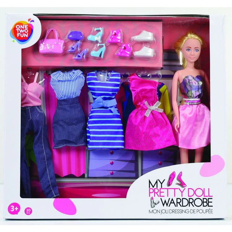 De gros 🌟 One Two Fun Mon Joli 👗 Dressing Avec Poupée Et 4 Tenues + Accessoires 😉 2 De gros 🌟 One Two Fun Mon Joli 👗 Dressing Avec Poupée Et 4 Tenues + Accessoires 😉 – Image 2