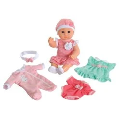 Le moins cher 😉 One Two Fun Mon Bébé Avec Tenues - 30 Cm 💯