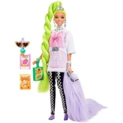 Acheter 🥰 BARBIE Poupée Mannequin Barbie Extra Natte Vert Fluo ❤️